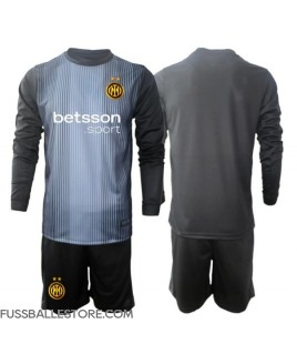 Günstige Inter Milan Torwart Heimtrikotsatz Kinder 2025-26 Langarm (+ Kurze Hosen)